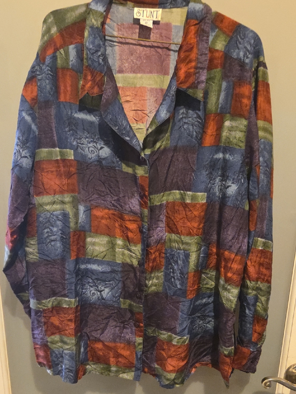 Multicolor Silk Button-Up Shirt
